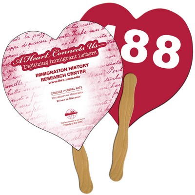 Heart Auction Hand Fan Full Color