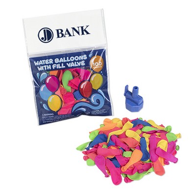 100 Water Balloon Pack w/Nozzle